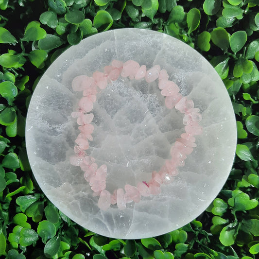 Rose Quartz Chip Bracelet's