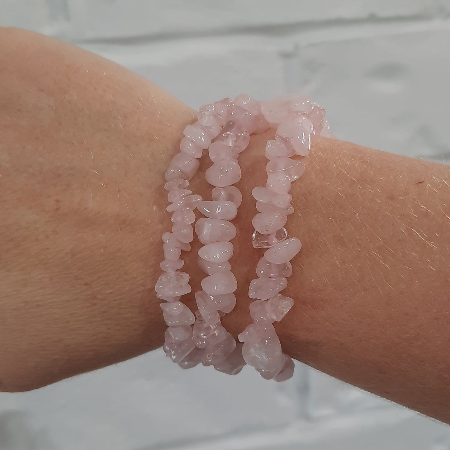 Rose Quartz Chip Bracelet's