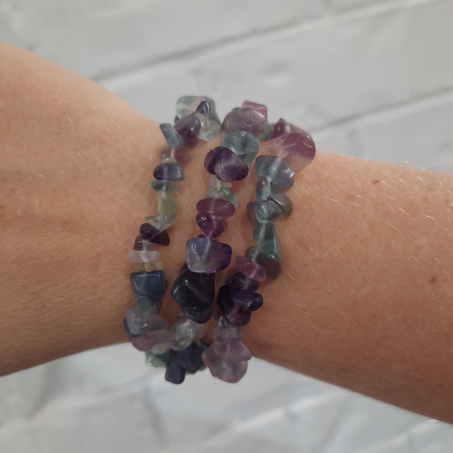 Rainbow Fluorite Chip Bracelet's