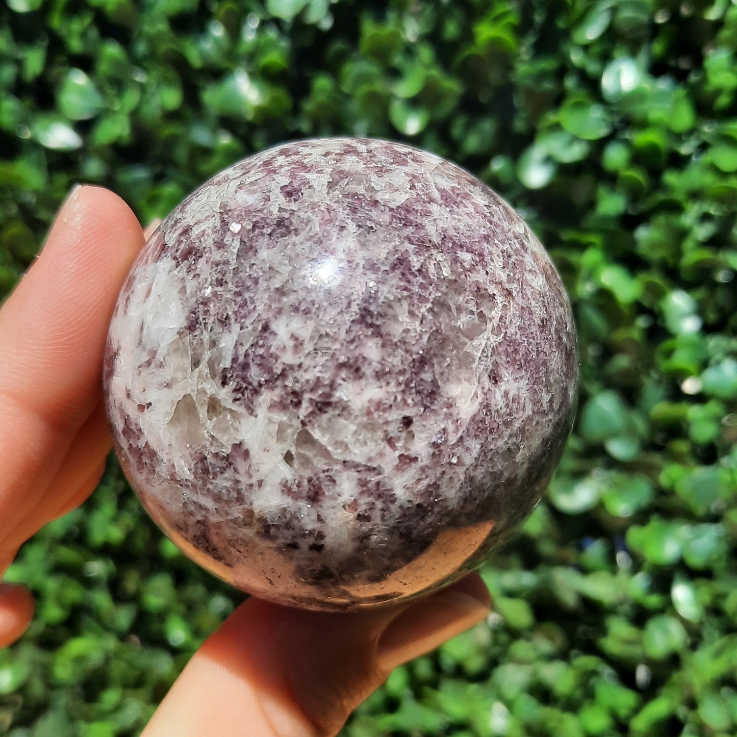 Lepidolite Rubellite Quartz Sphere