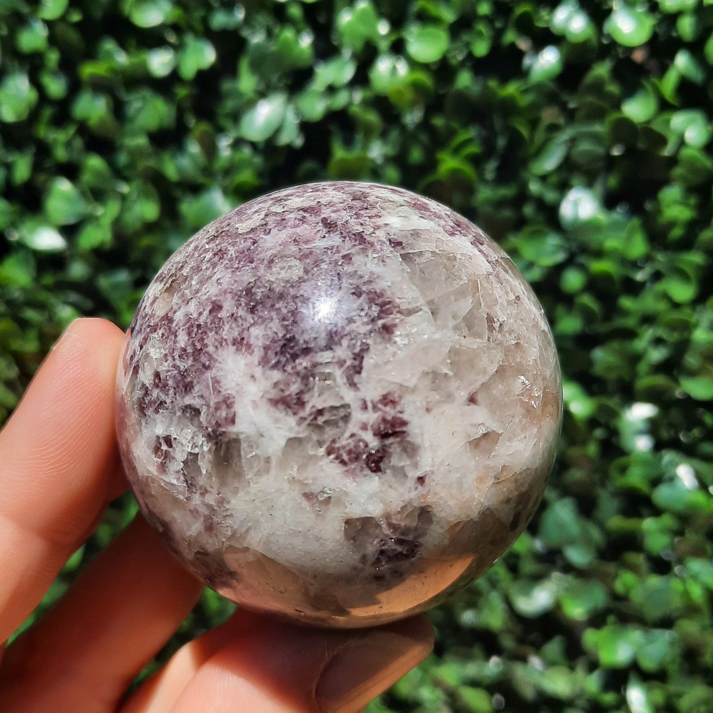 Lepidolite Rubellite Quartz Sphere