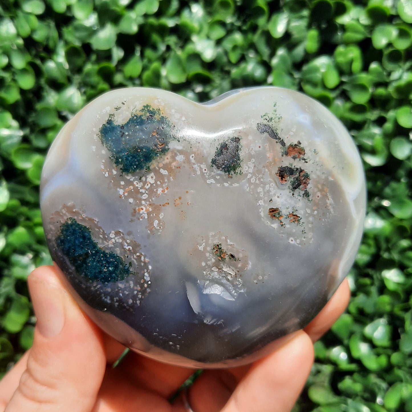 Agate Heart With Inclusions