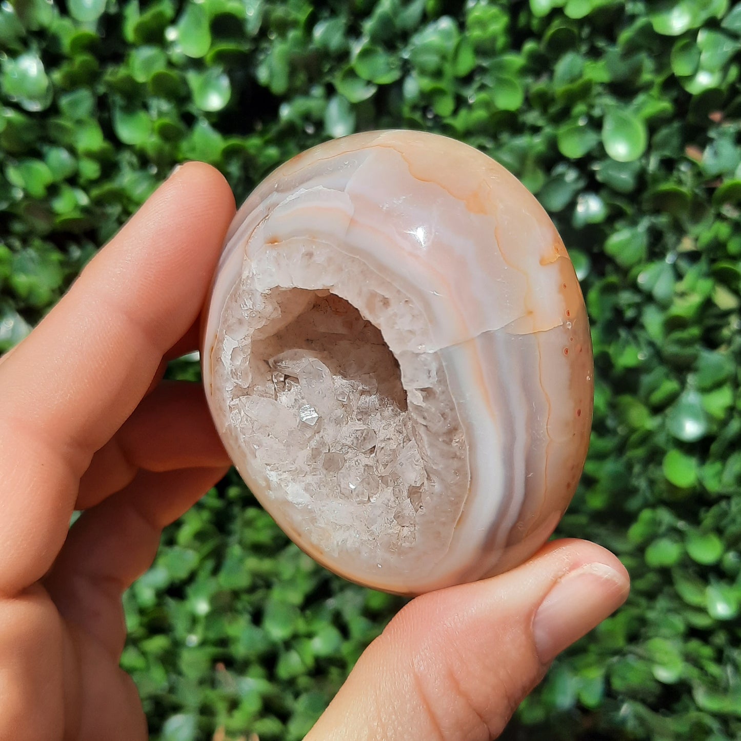 Agate With Crystallization