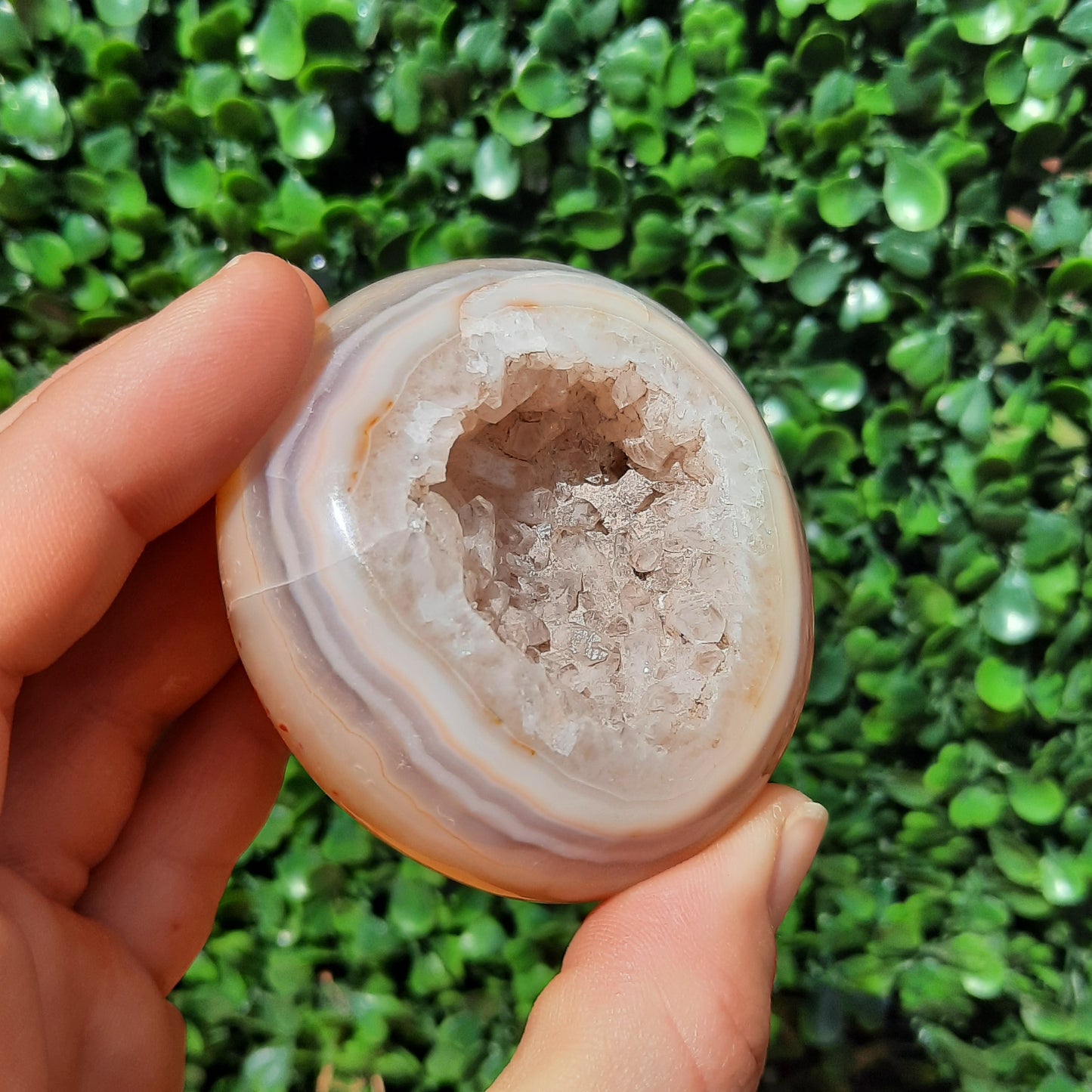 Agate With Crystallization