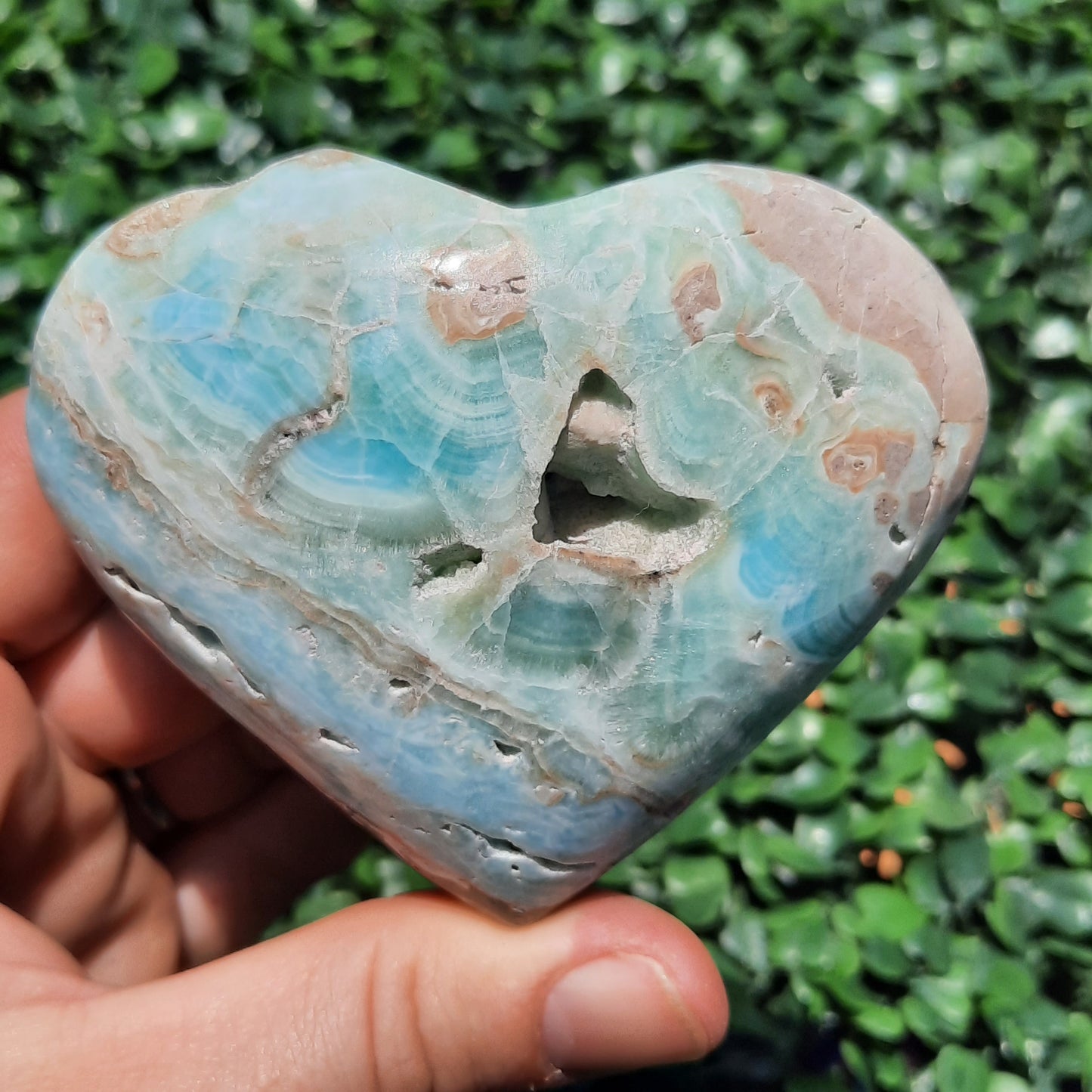Blue Aragonite Heart