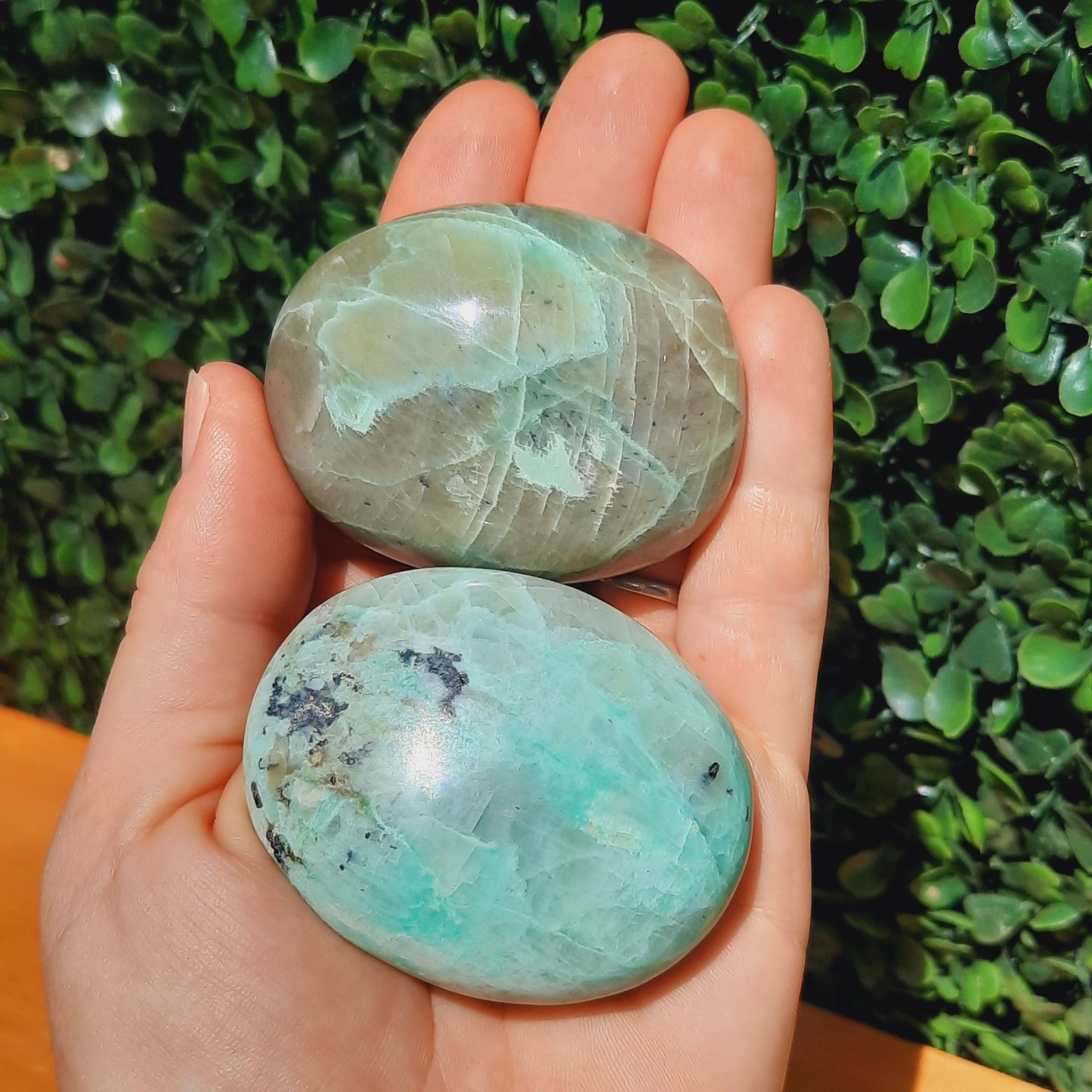 Green Moonstone Palm Stone's