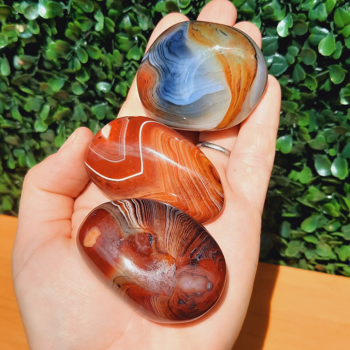 Banded Carnelian Sardonyx Palm Stone's