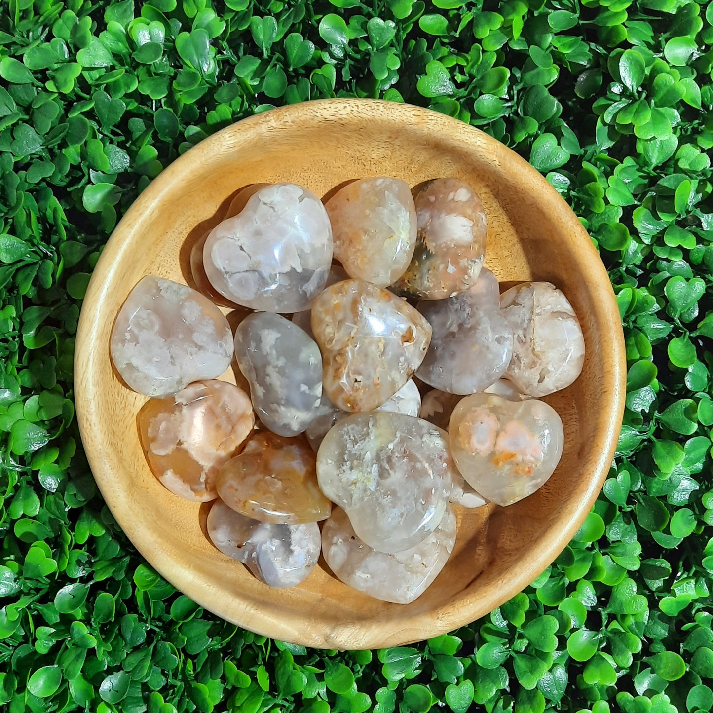 Flower Agate Heart's Small