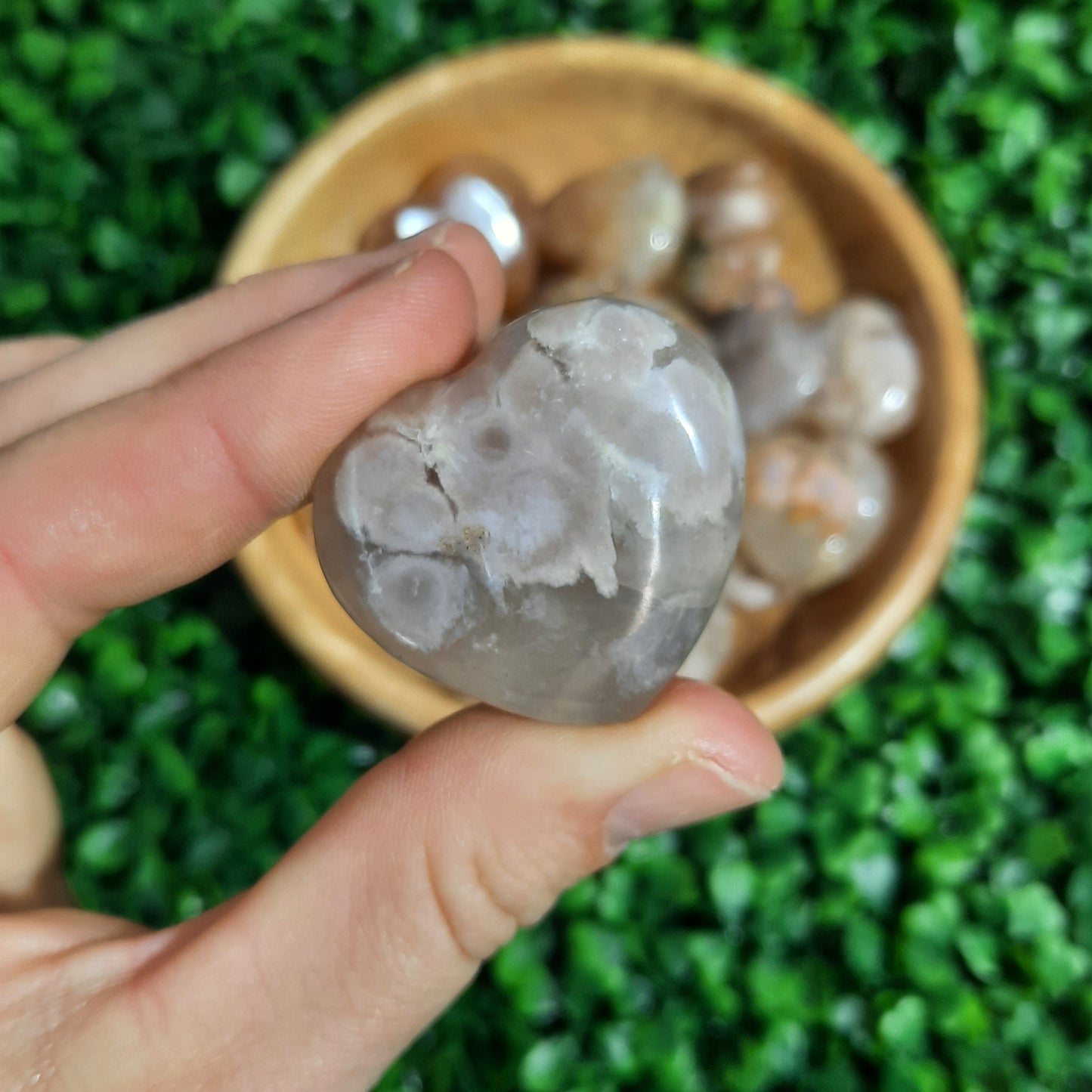 Flower Agate Heart's Small