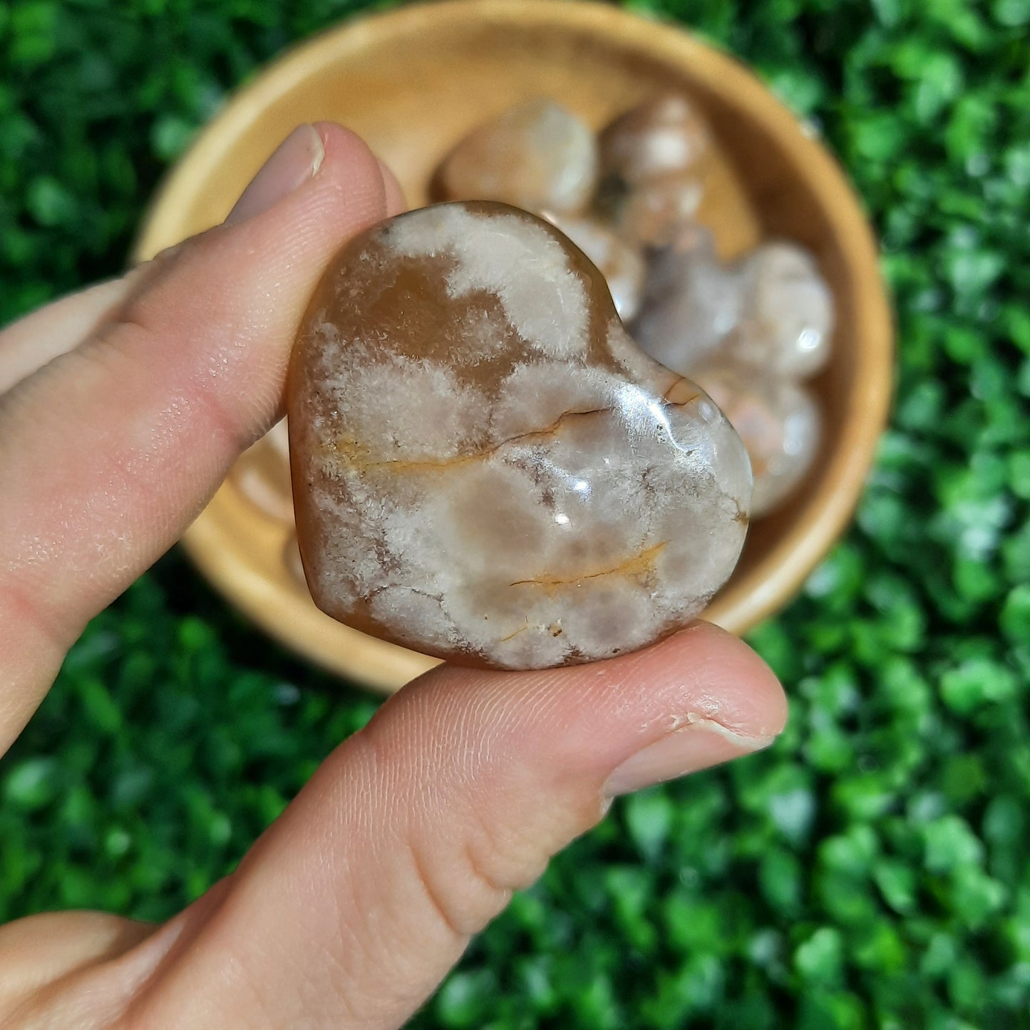 Flower Agate Heart's Small