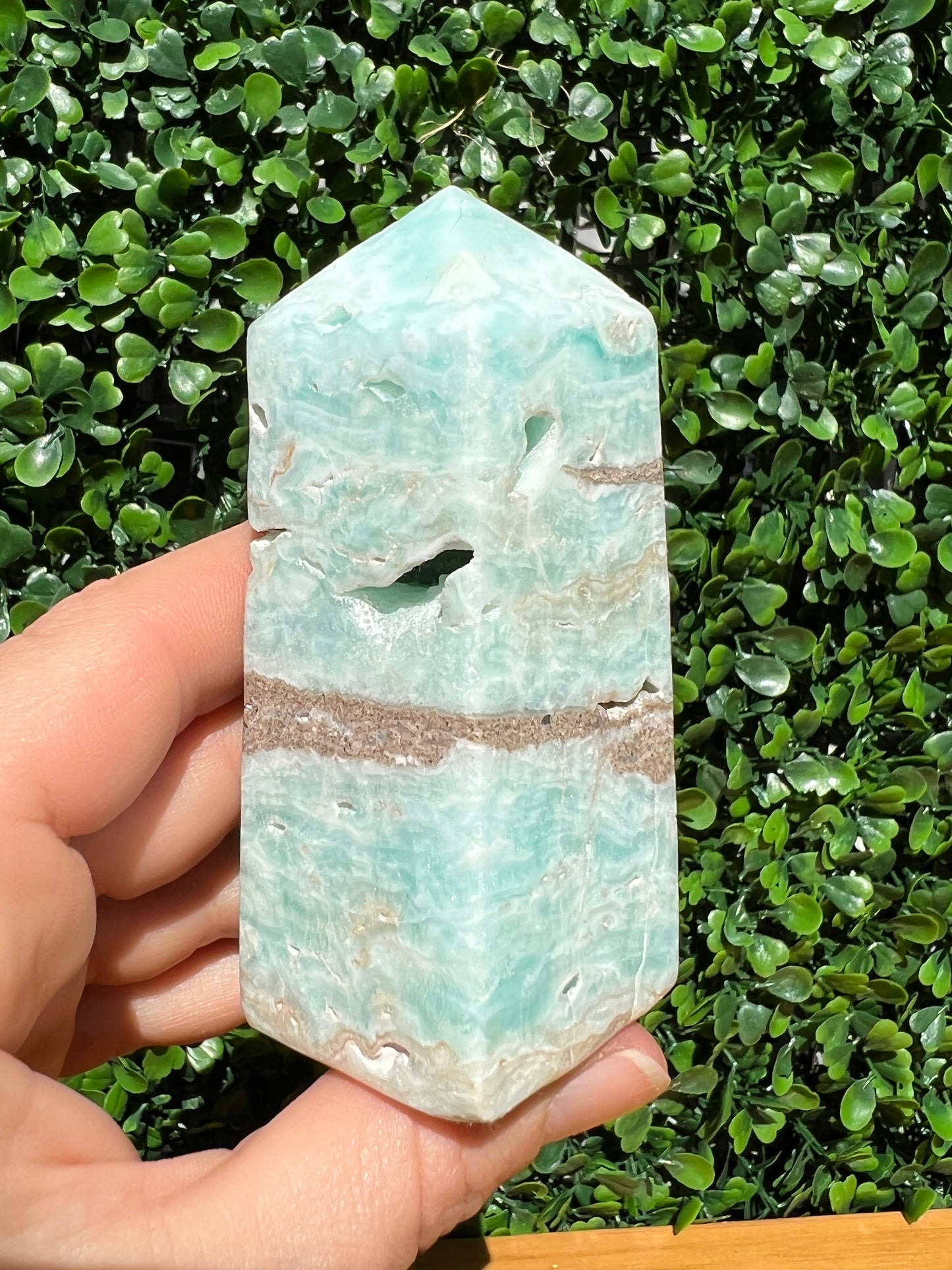 Blue Aragonite Obelisk