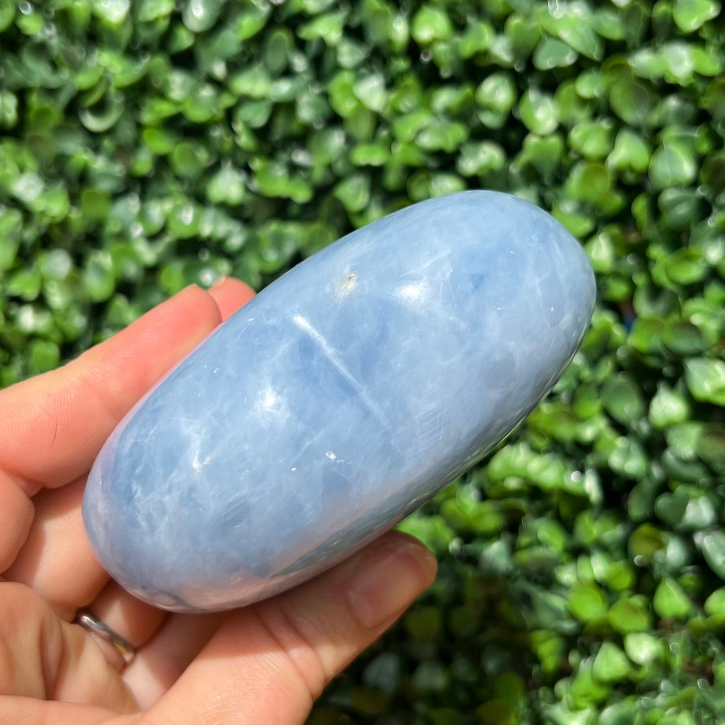 Blue Calcite Crystal Heart