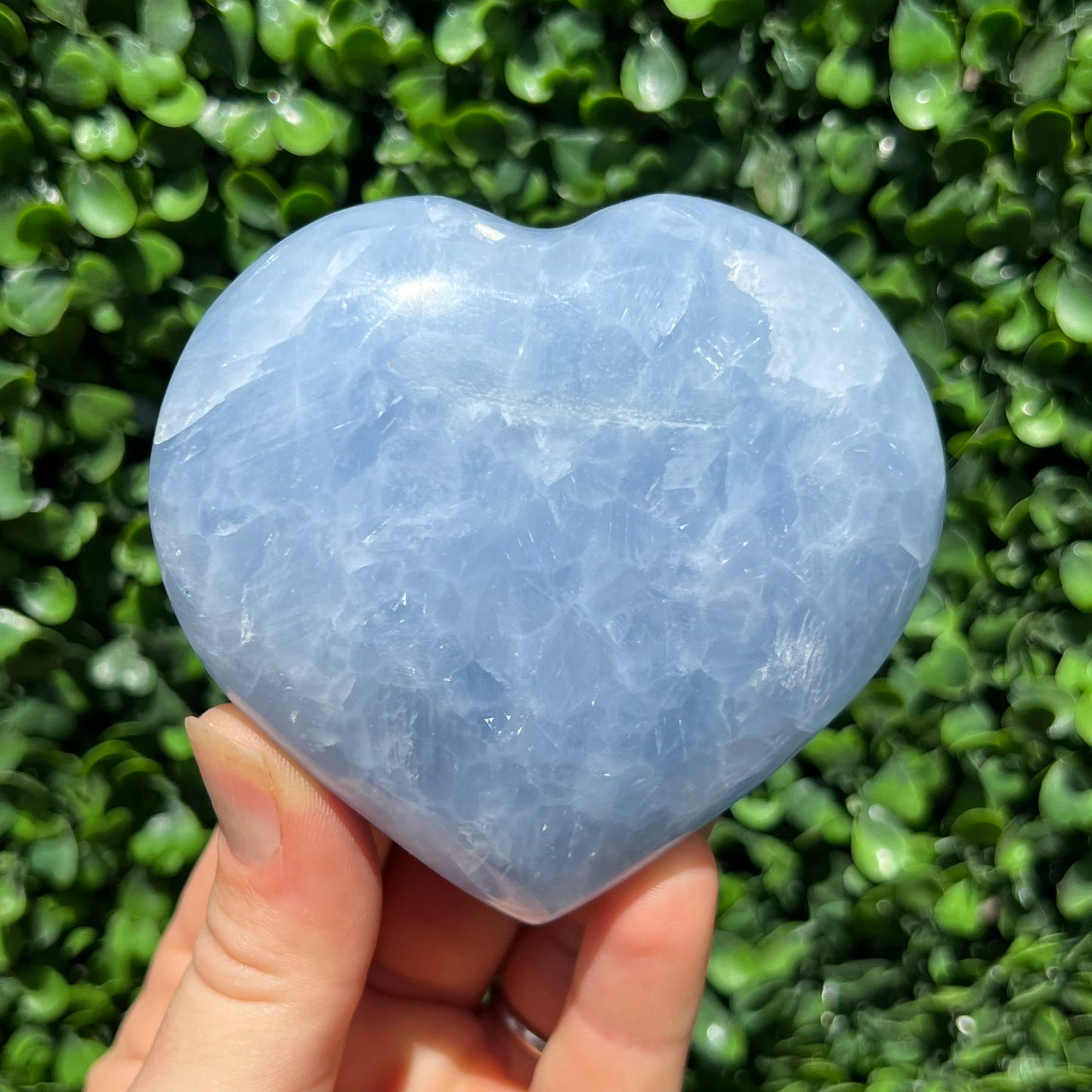 Blue Calcite Crystal Heart