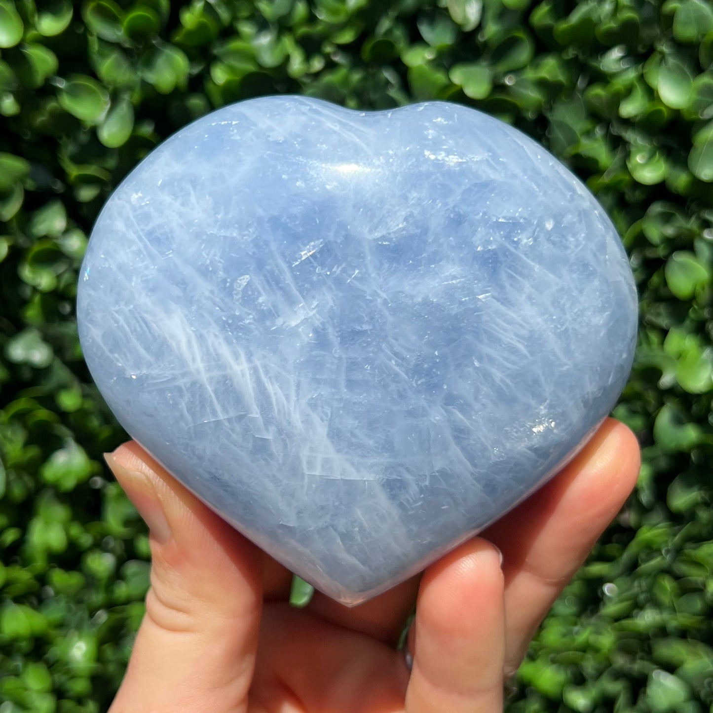 Blue Calcite Crystal Heart