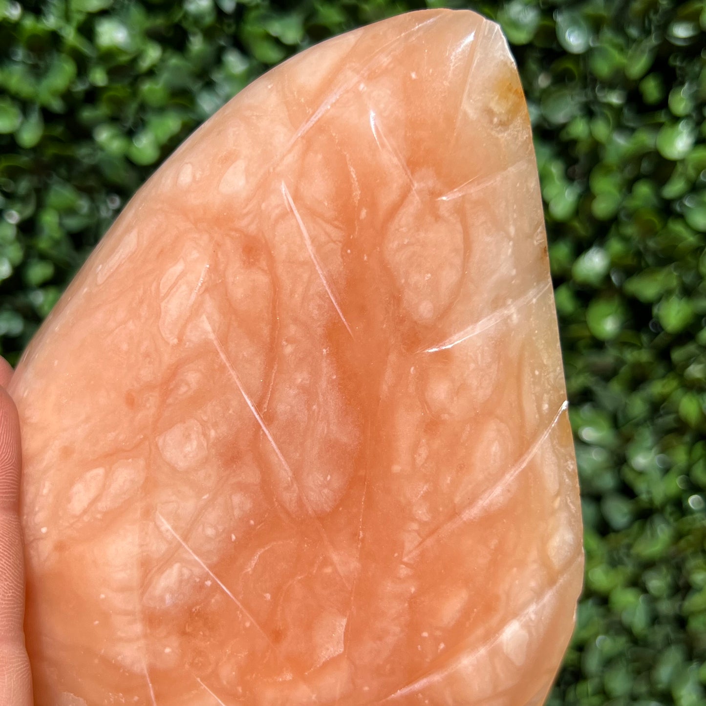 Tangerine Calcite Leaf