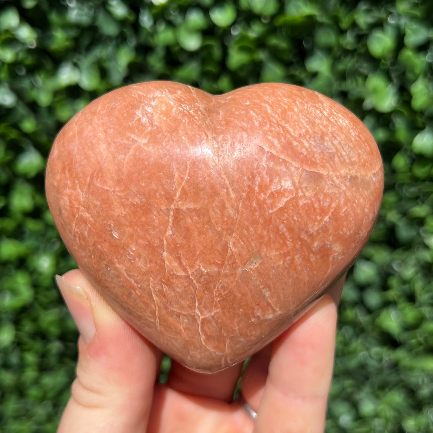 Peach Moonstone Heart