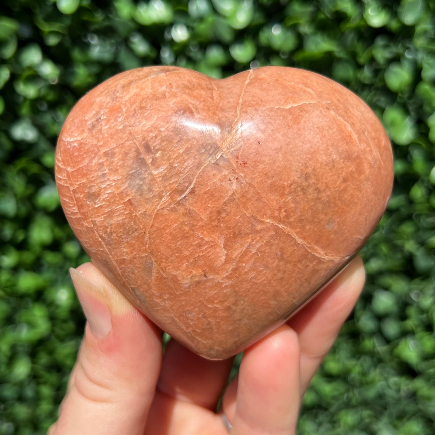 Peach Moonstone Heart