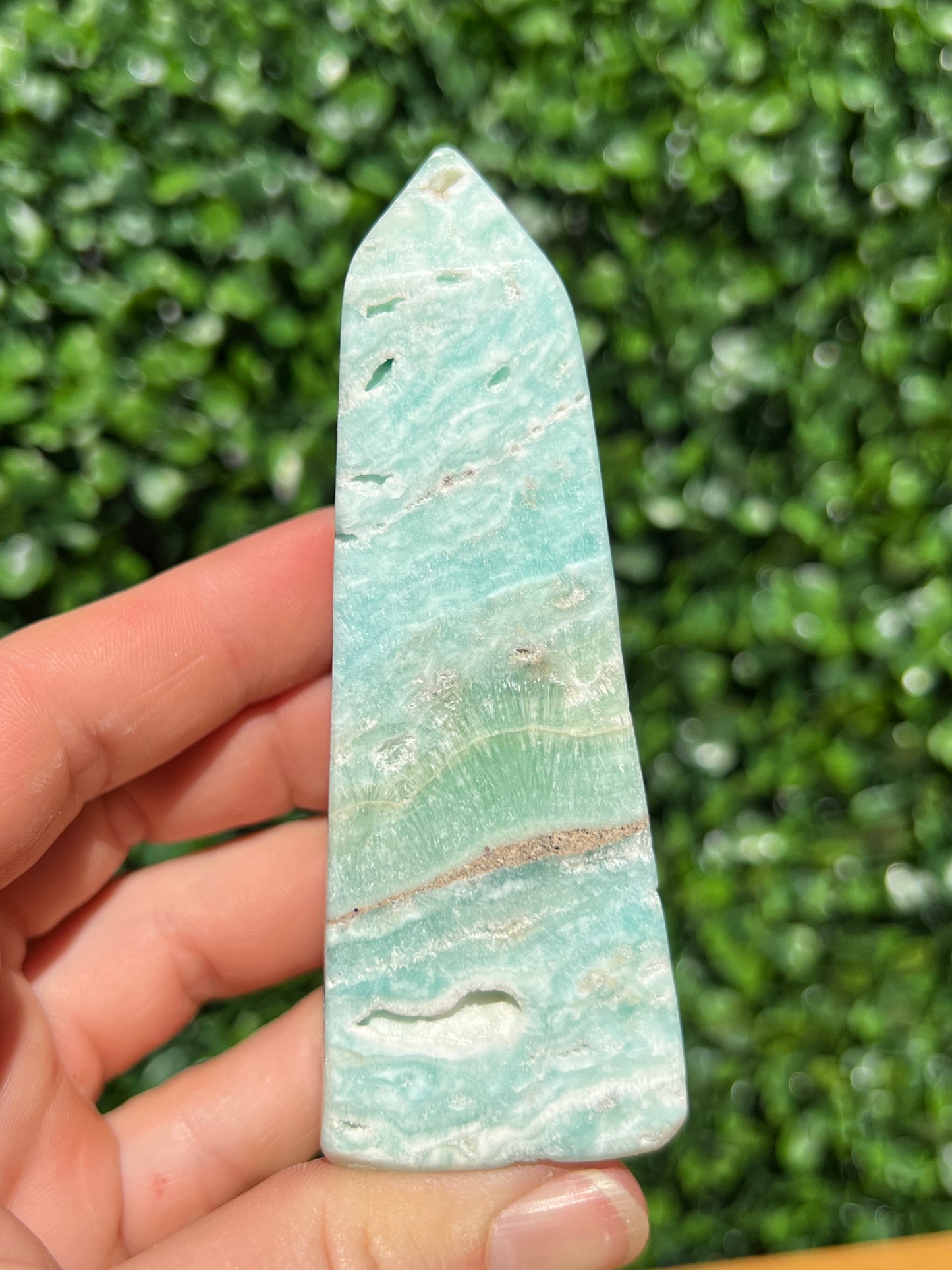 Blue Aragonite Obelisk
