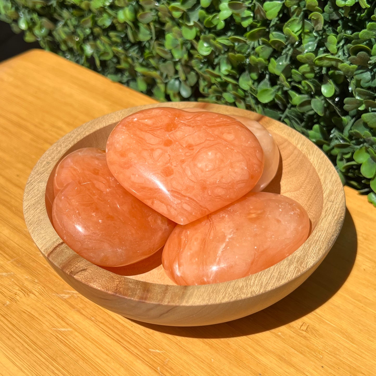 Tangerine Calcite Heart's