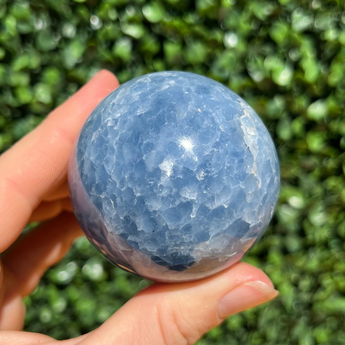 Blue Calcite Crystal Sphere