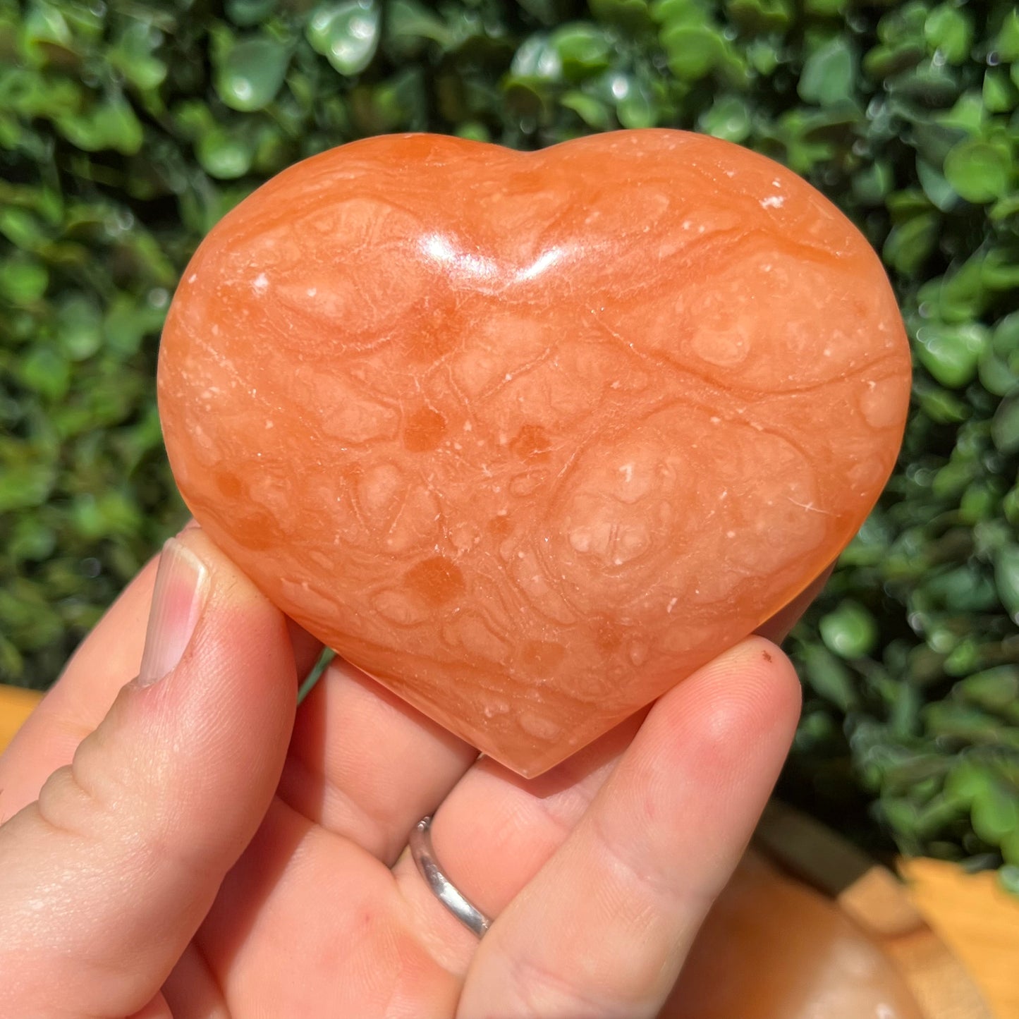 Tangerine Calcite Heart's