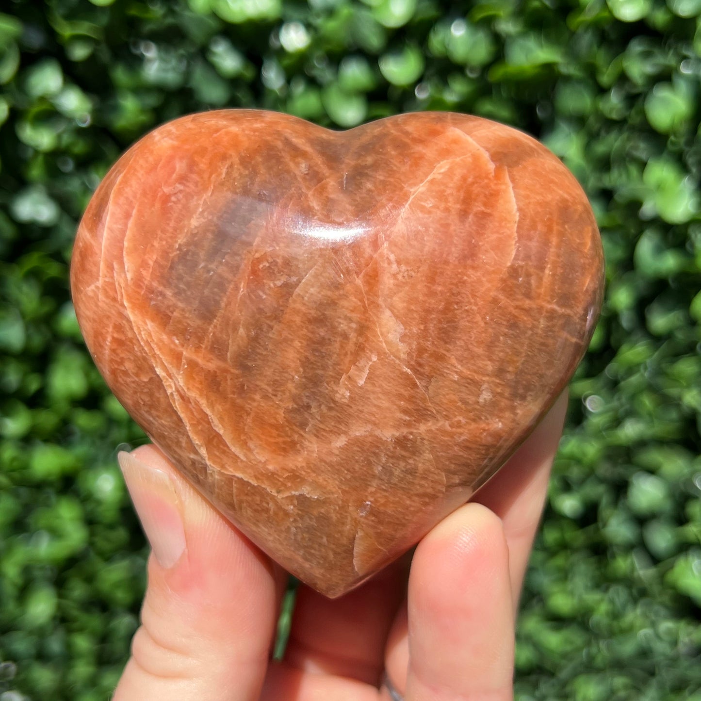 Peach Moonstone Heart