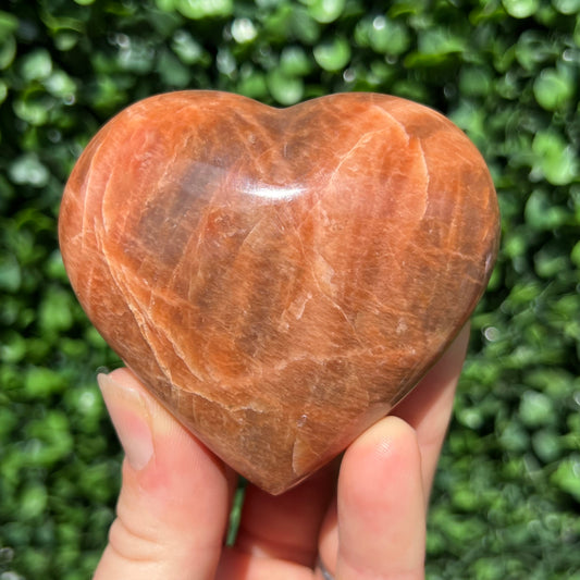 Peach Moonstone Heart