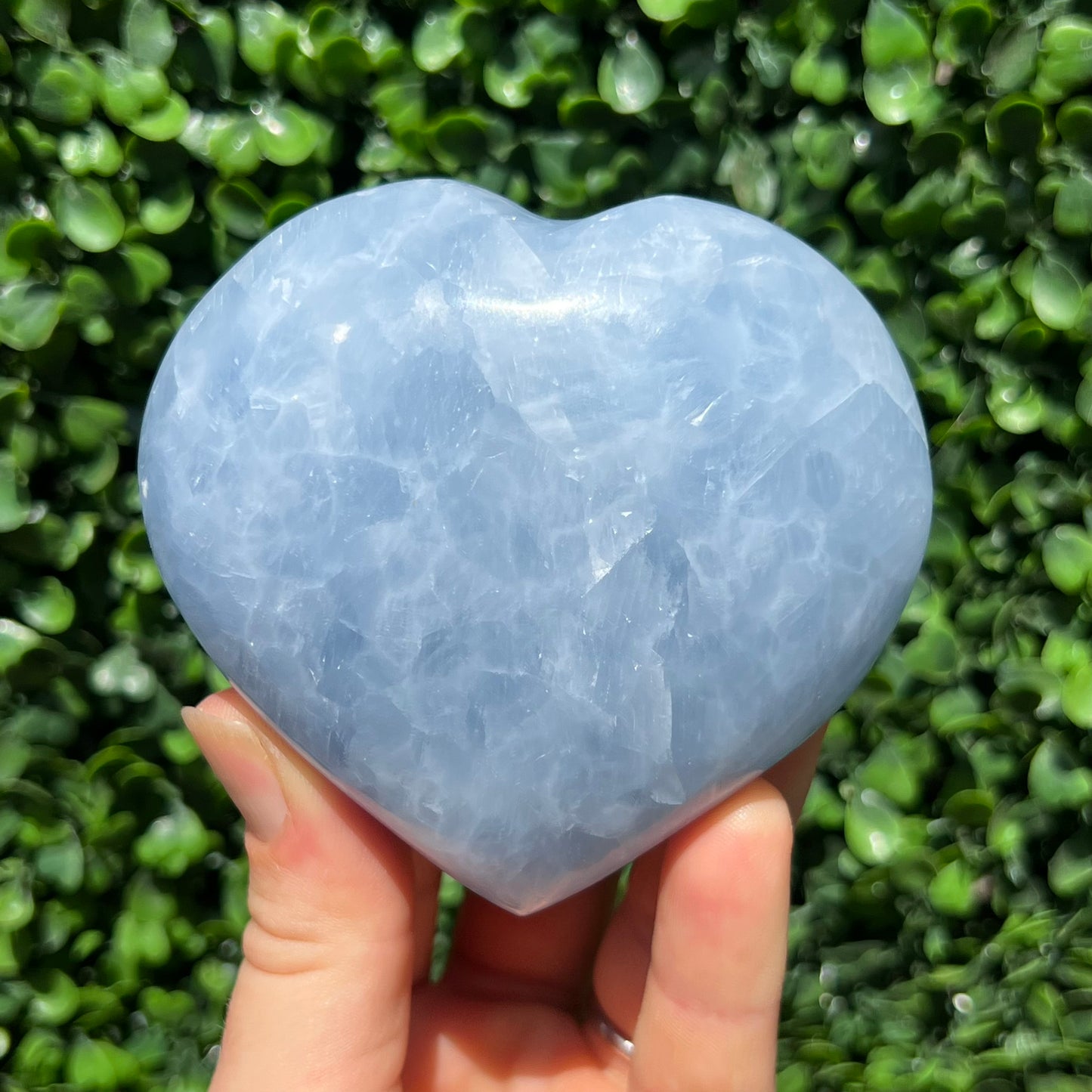 Blue Calcite Crystal Heart
