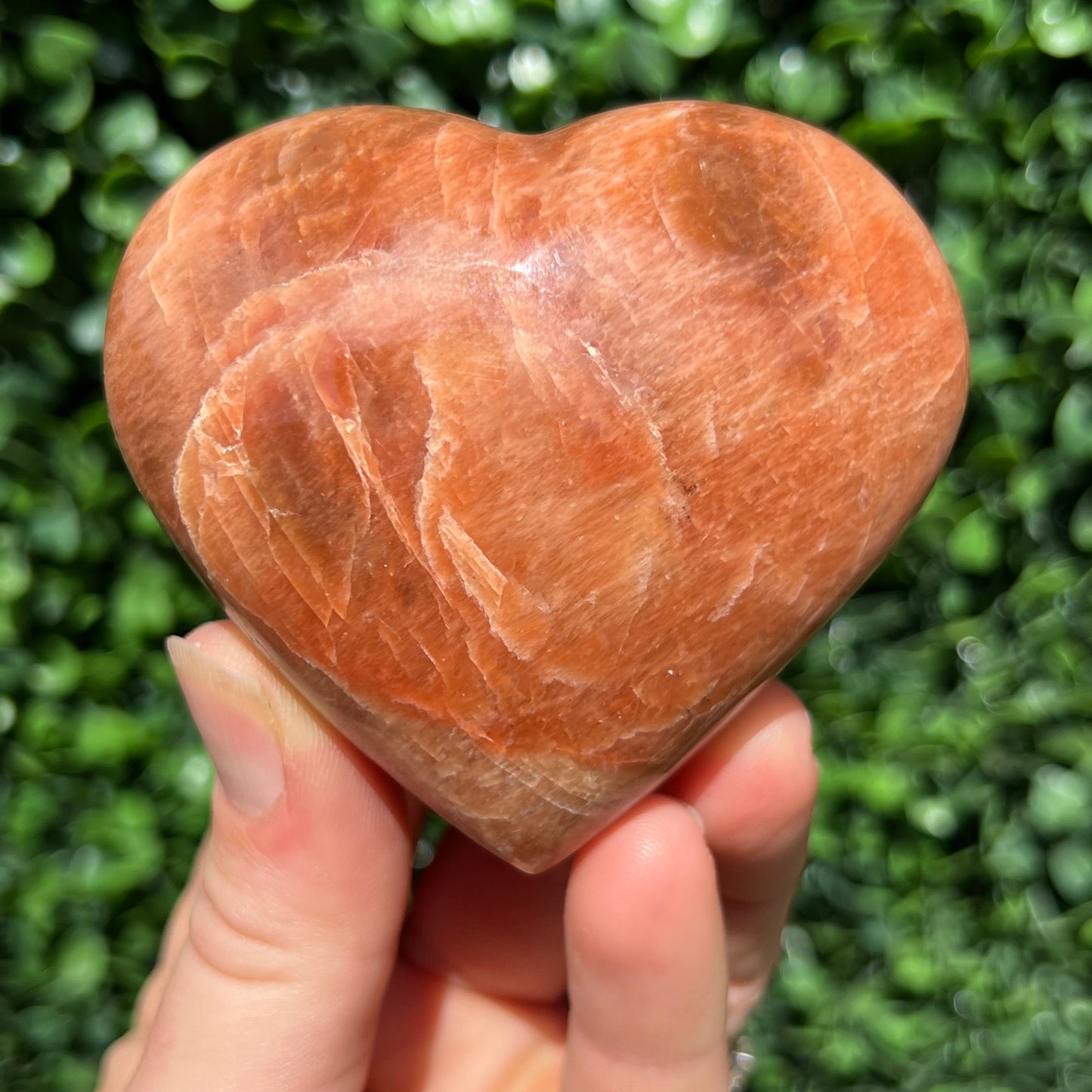 Peach Moonstone Heart