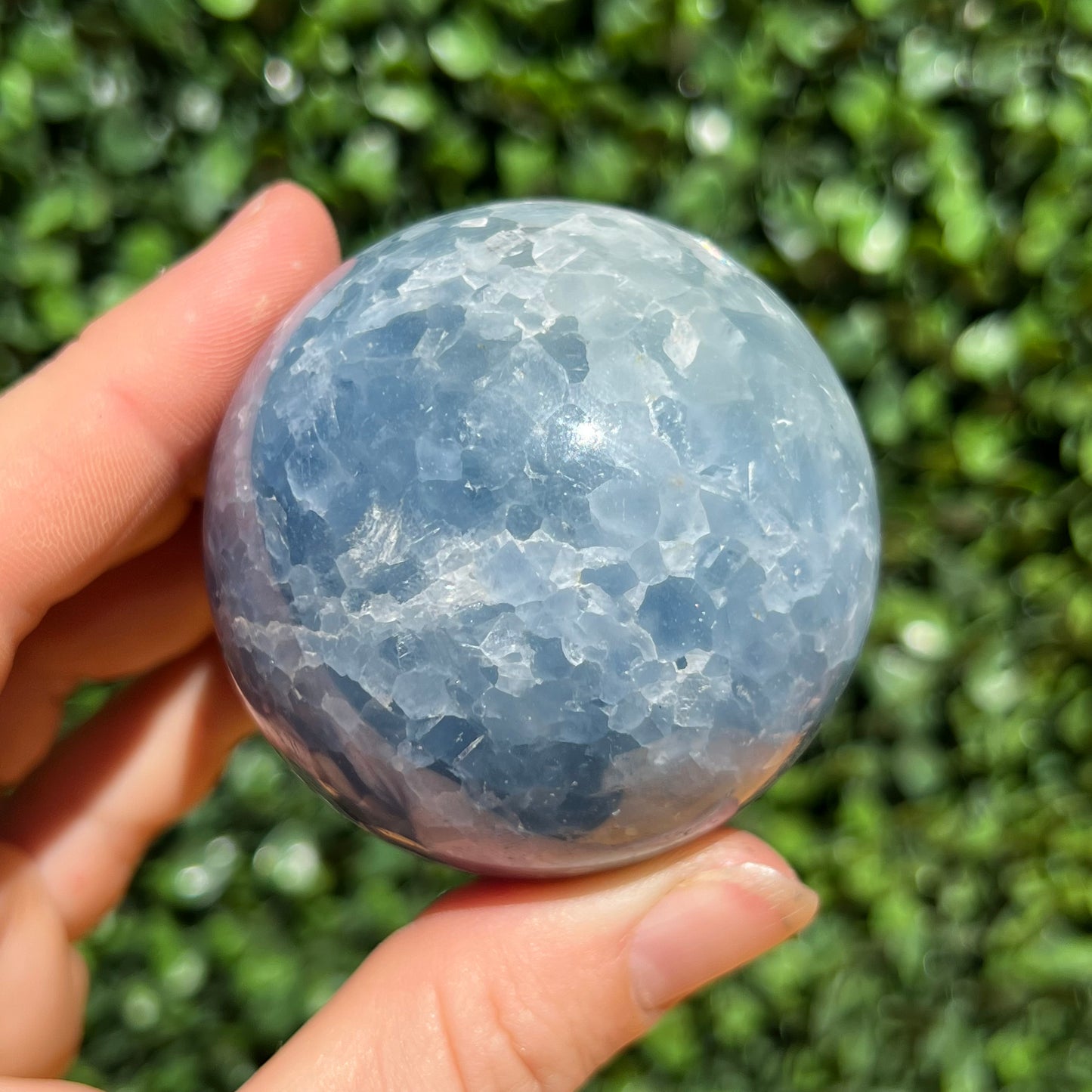 Blue Calcite Crystal Sphere