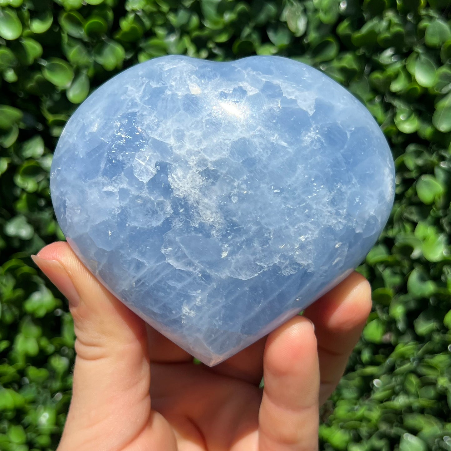 Blue Calcite Crystal Heart