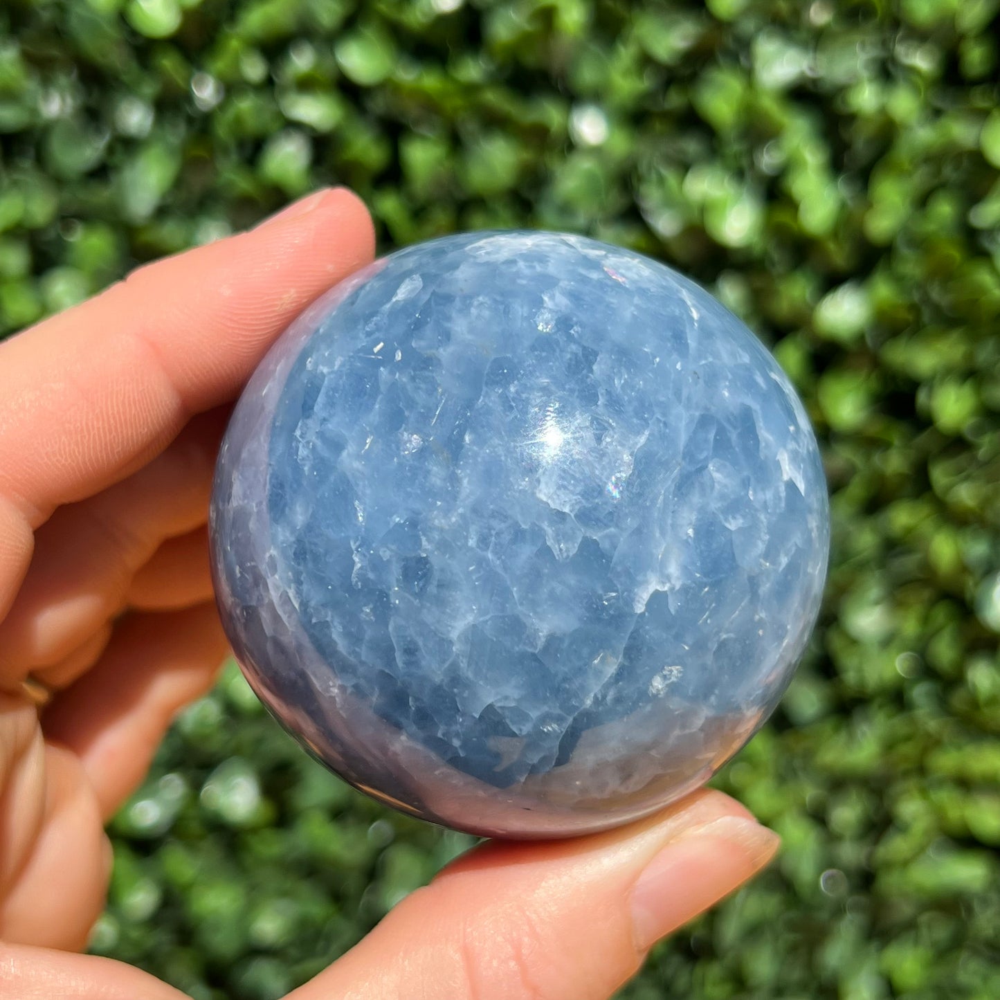 Blue Calcite Crystal Sphere