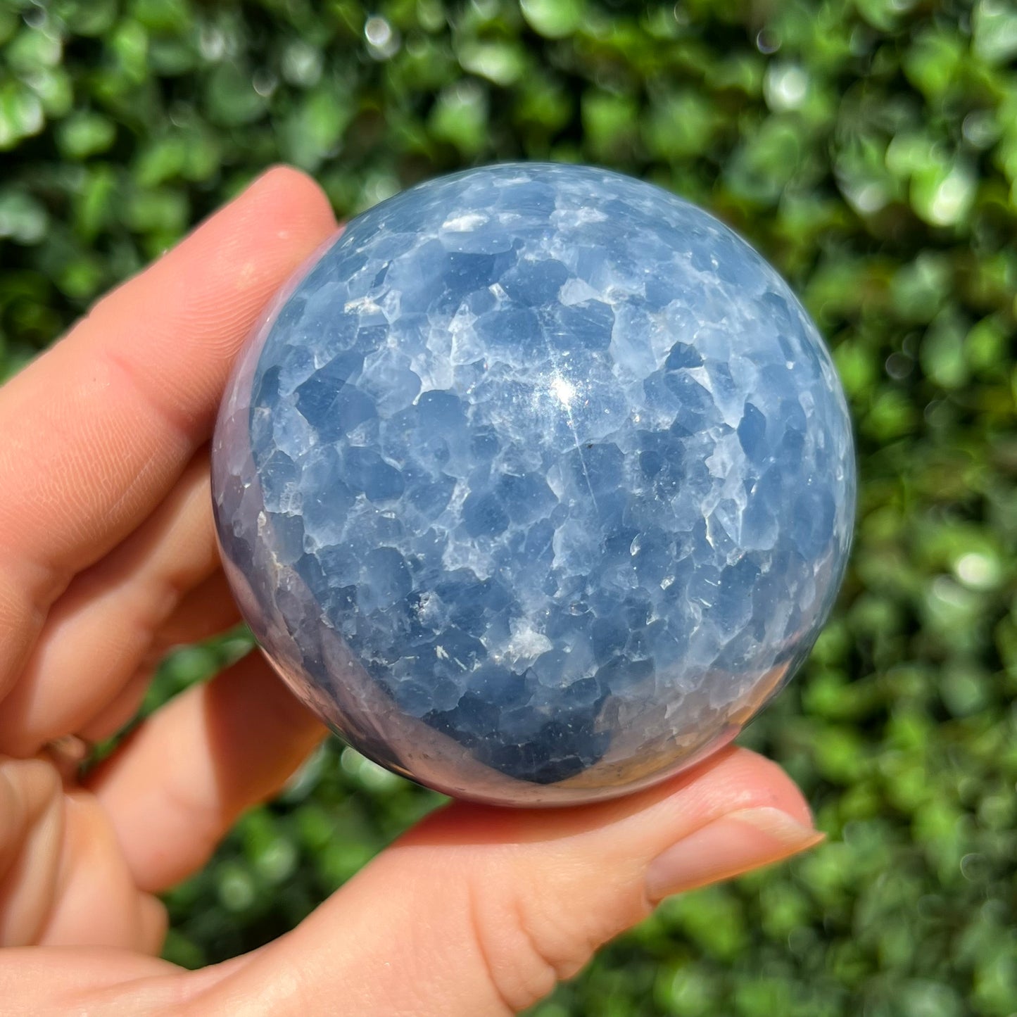 Blue Calcite Crystal Sphere