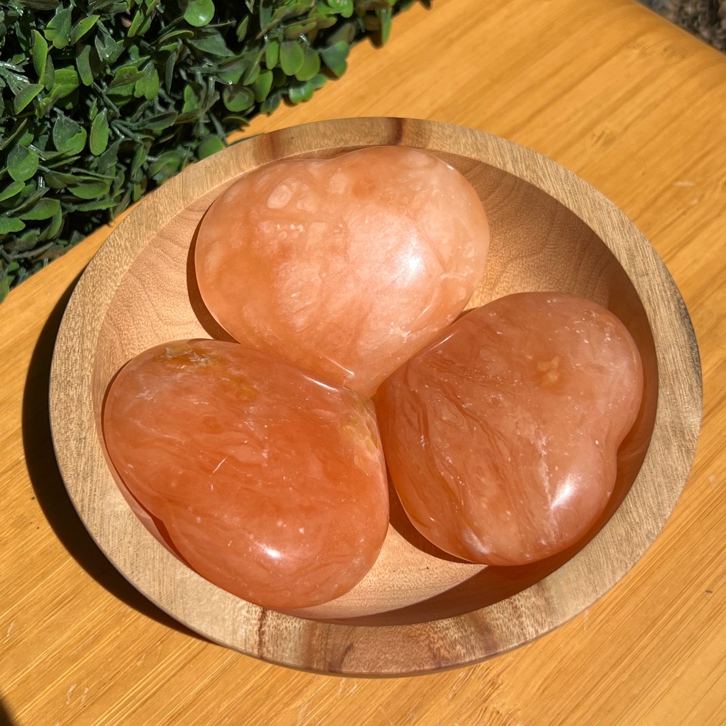 Tangerine Calcite Heart's