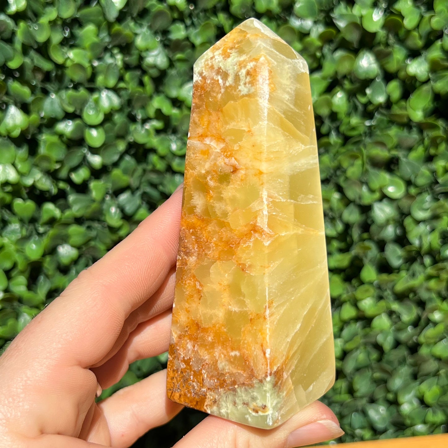 Golden Calcite Crystal Obelisk