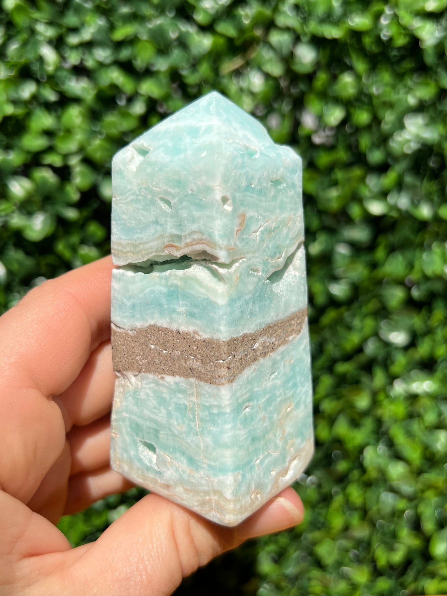 Blue Aragonite Obelisk