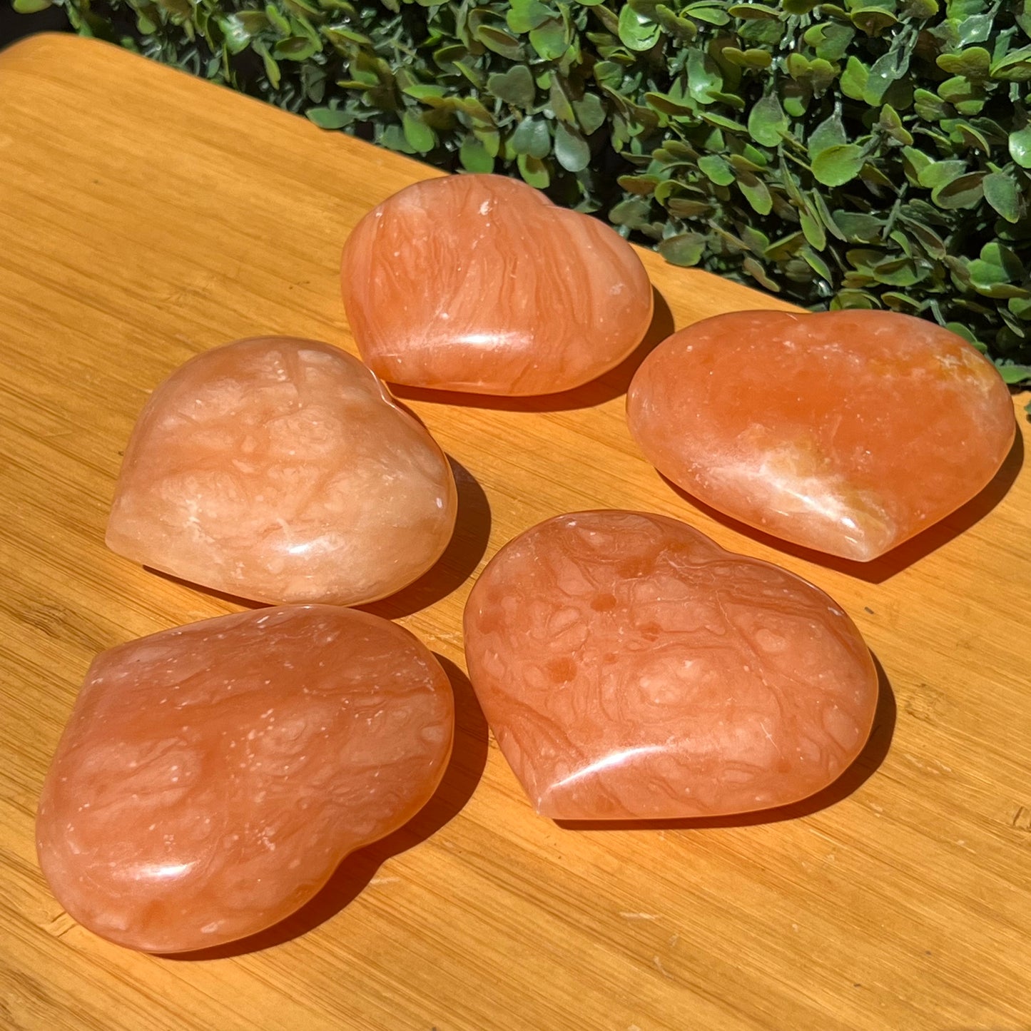 Tangerine Calcite Heart's