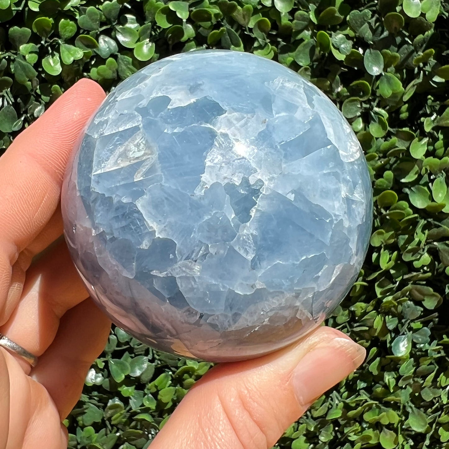 Blue Calcite Crystal Sphere