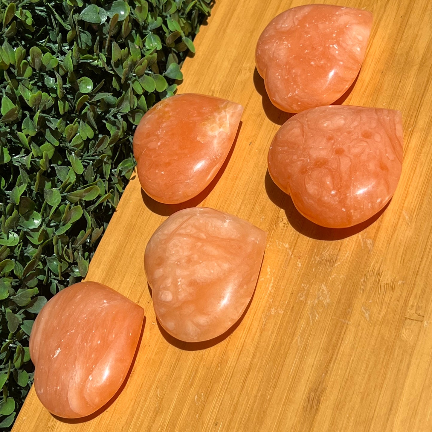 Tangerine Calcite Heart's