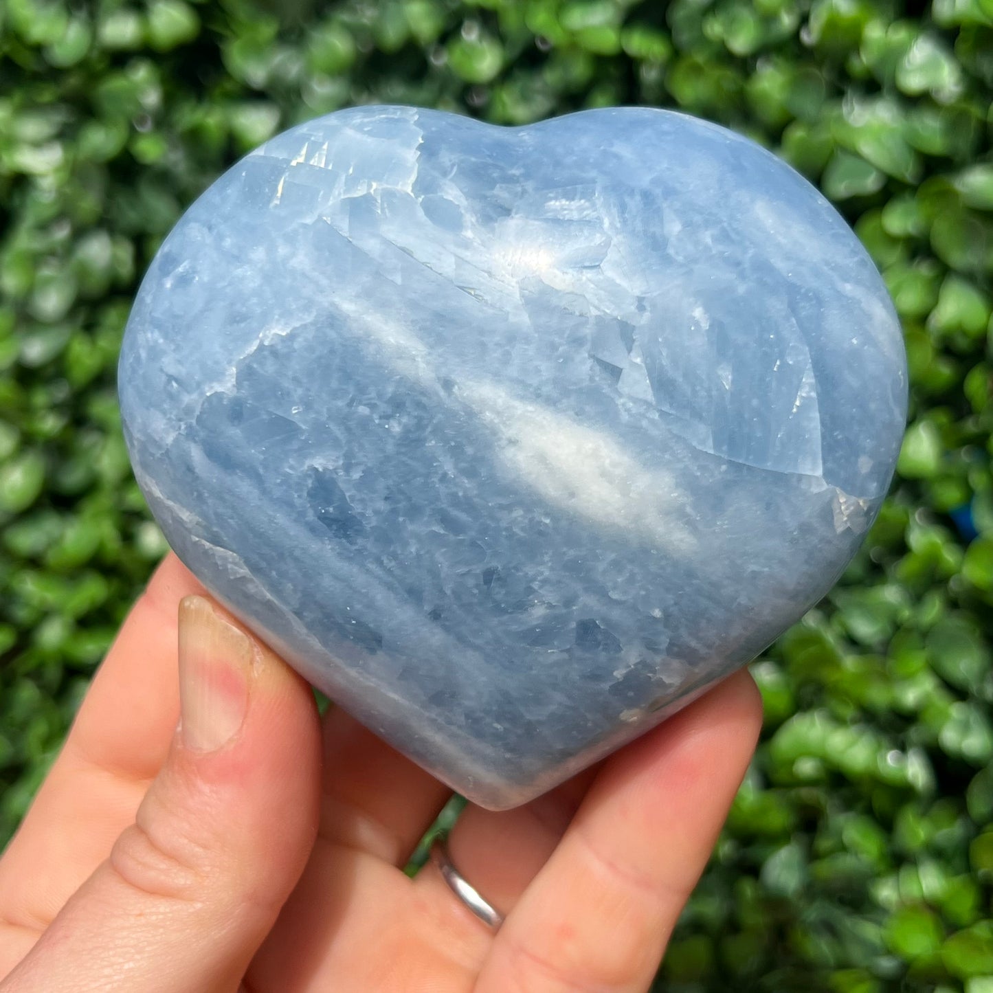 Blue Calcite Crystal Heart