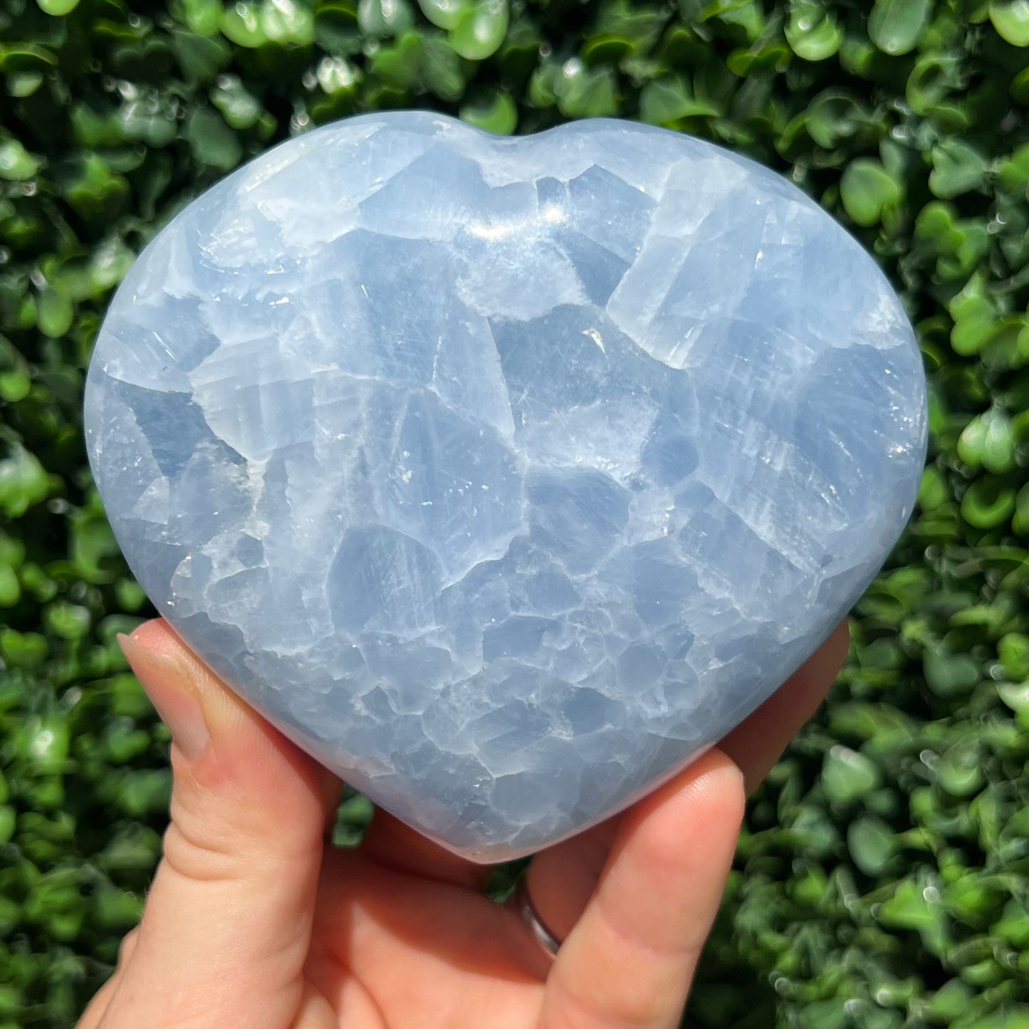 Blue Calcite Crystal Heart