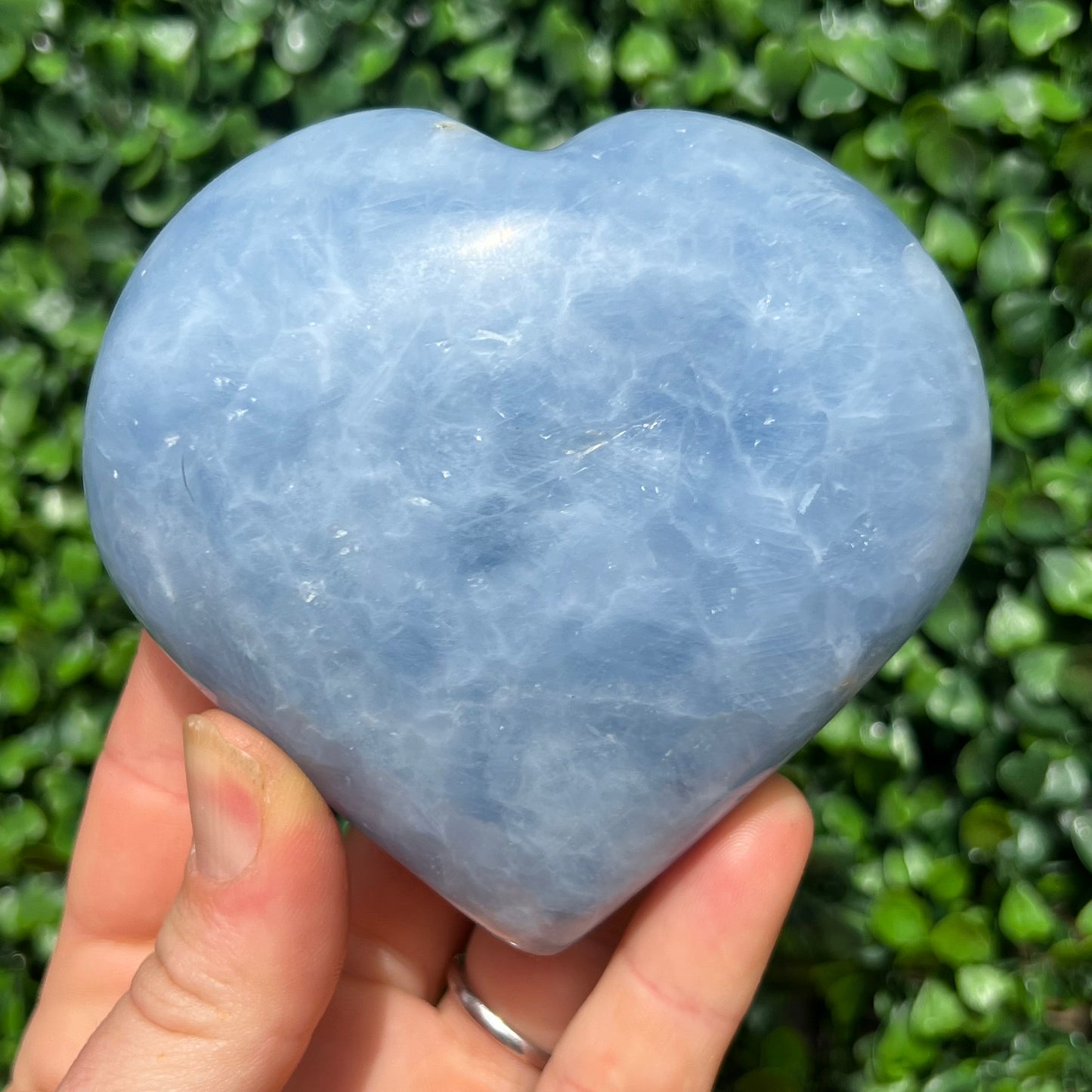 Blue Calcite Crystal Heart