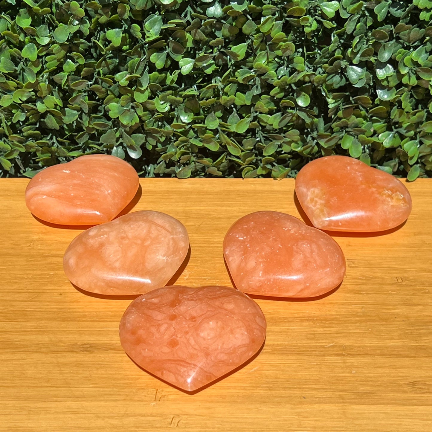 Tangerine Calcite Heart's