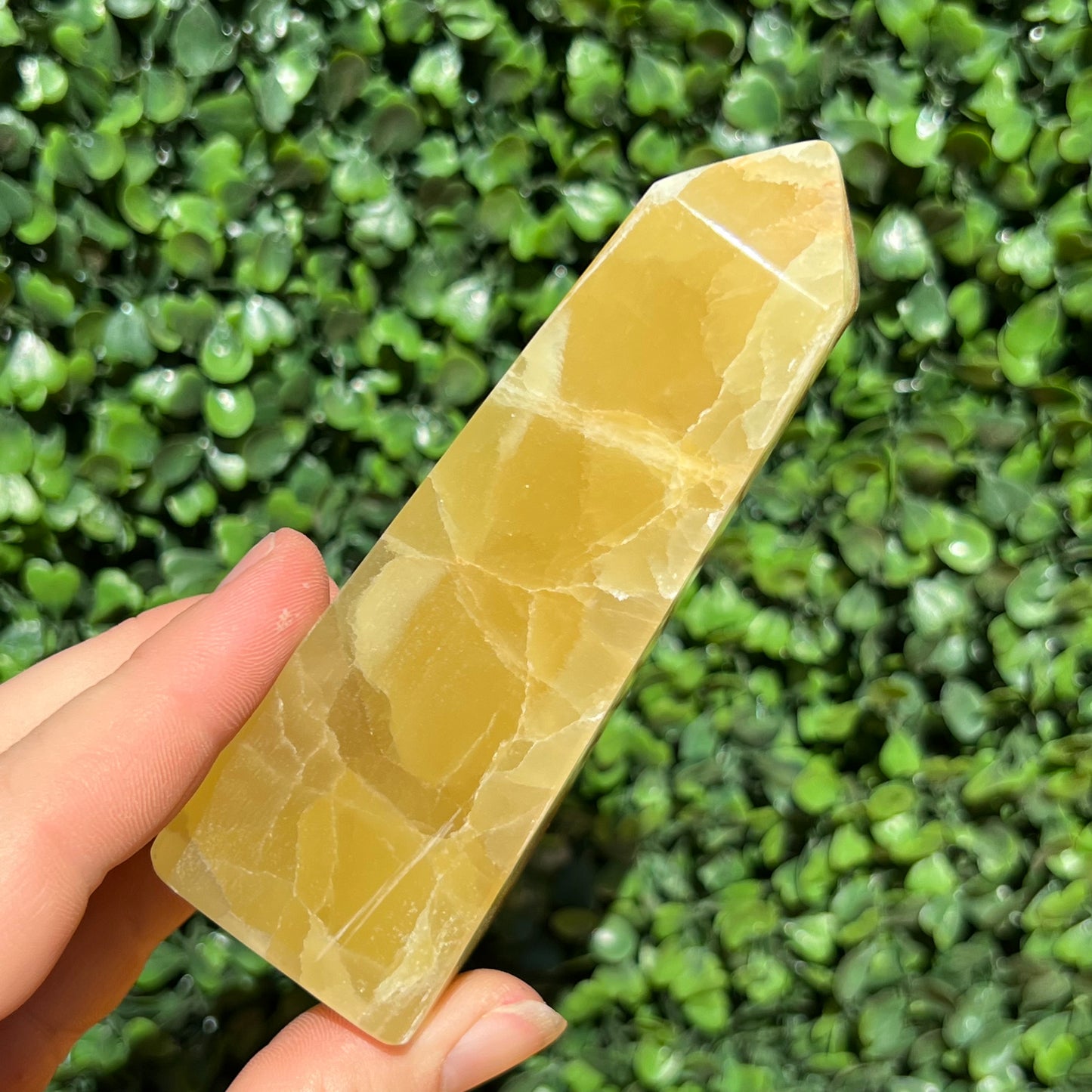 Golden Calcite Crystal Obelisk