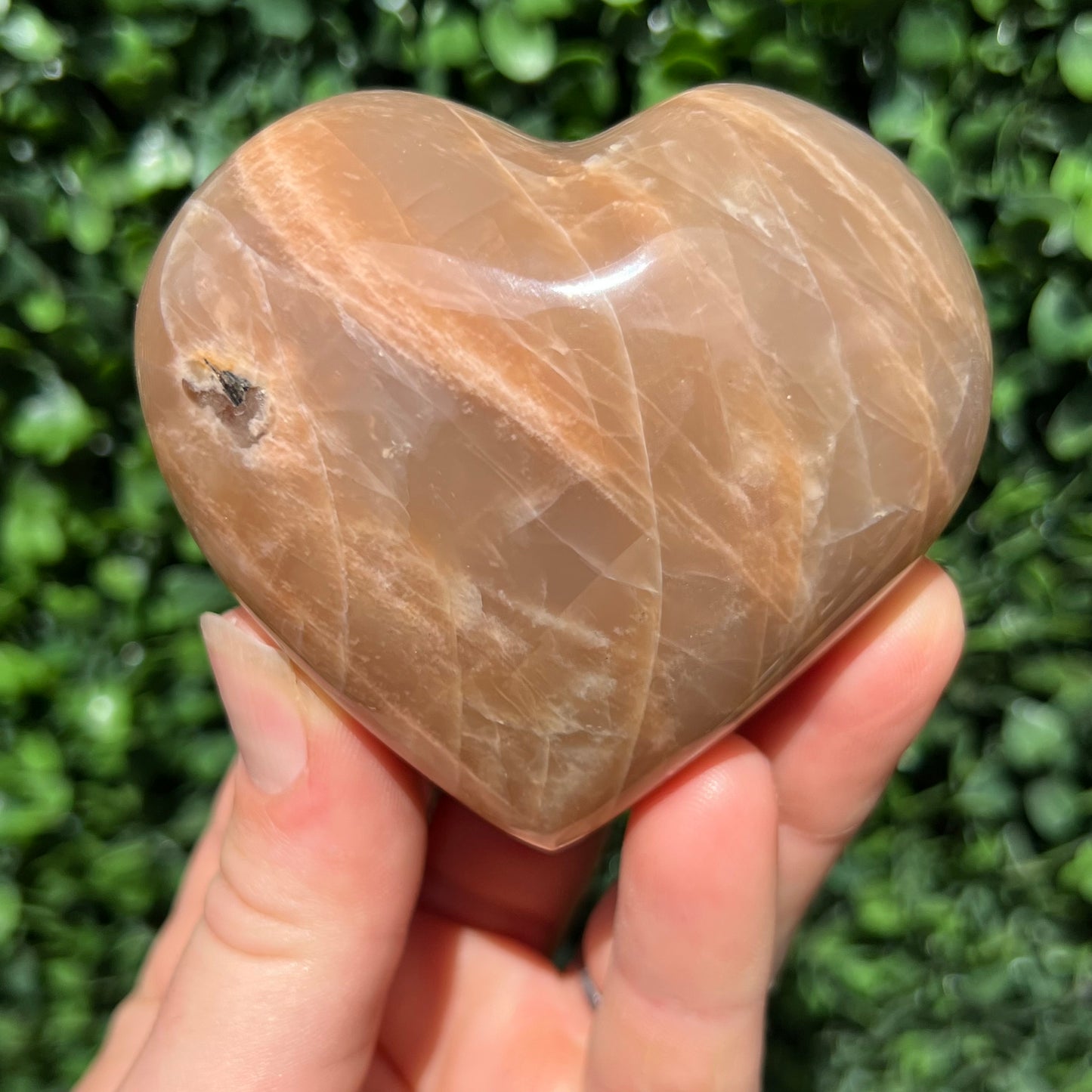 Peach Moonstone Heart