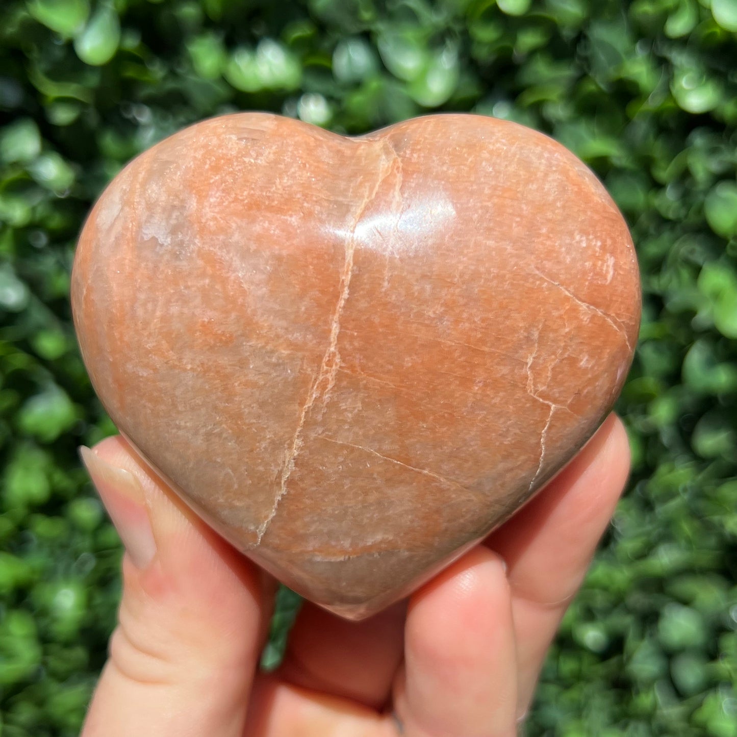 Peach Moonstone Heart