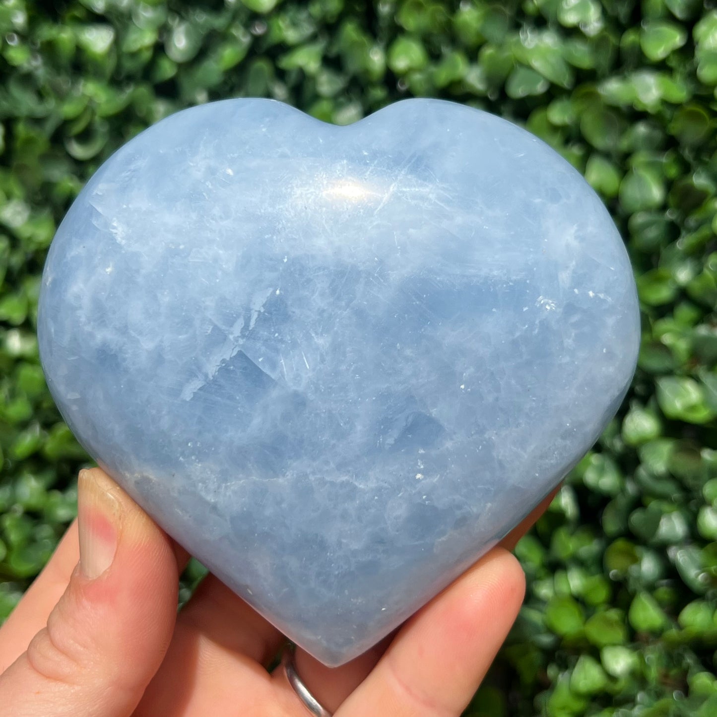 Blue Calcite Crystal Heart