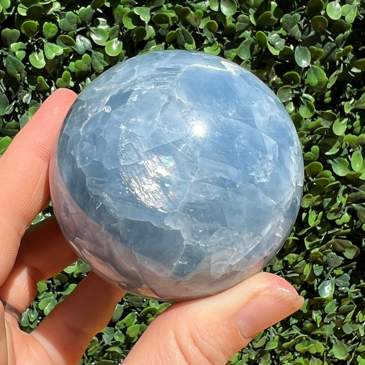 Blue Calcite Crystal Sphere