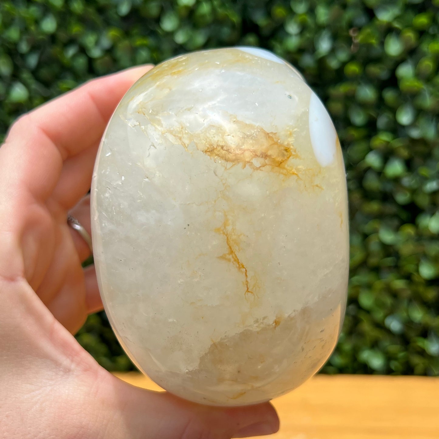 Golden Healer Quartz Skull With Agate Inclusion