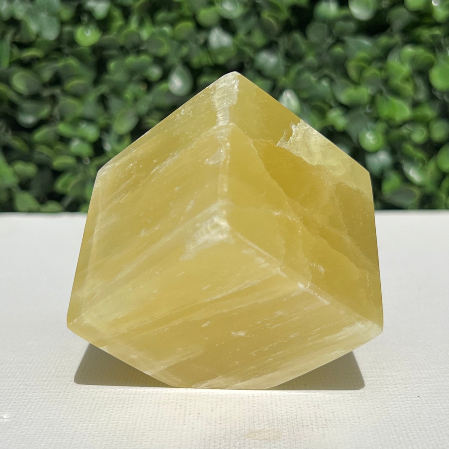 Golden Calcite Crystal Cube
